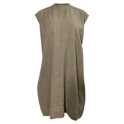 Mini Vestido Rick Owens Cuello Simulado Sin Mangas en Lana Marrón Mujer Ocre Talla 40 Foto 1 de 4