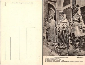 Postcard featuring historic statues at Hofkirche in Innsbruck Austria - Picture 1 of 1