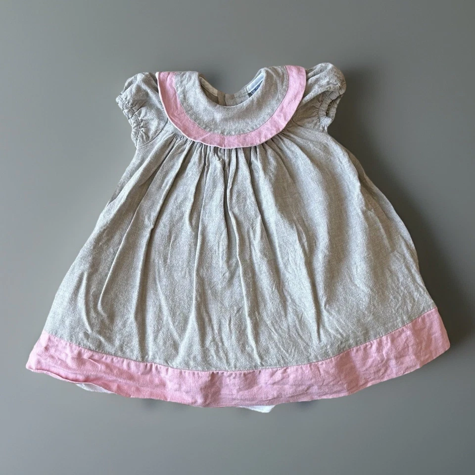 THE BAILEY BOYS Baby Girl Dress Linen Blend 24 Months.Preppy Party Classic - Image 1 of 4
