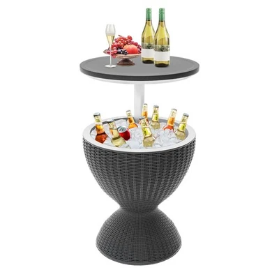 Outdoor Cooler Table, Height-Adjustable Patio Bar Tables 8 Gallon Beer and Wi... - Image 1 of 4