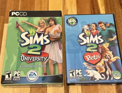 Los Sims 2 Universidad + Mascotas Paquete de Expansión PC CD-ROM Completo Probado Foto 1 de 4