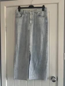 F&F light blue washed denim long skirt size 14 - Picture 1 of 1