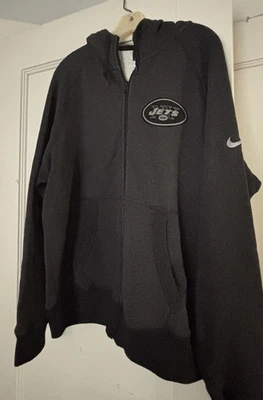 NUEVO CON ETIQUETAS Nike $95 NFL TEAM APPAREL NEW YORK NY JETS CREMALLERA Gris HooDy ChaquetaT GRANDE Foto 1 de 4
