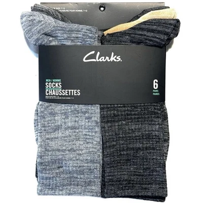 Calcetines CLARKS para hombre jaspeados grises mutli tostados 6 pares (precio de venta sugerido por el fabricante $25) Foto 1 de 2