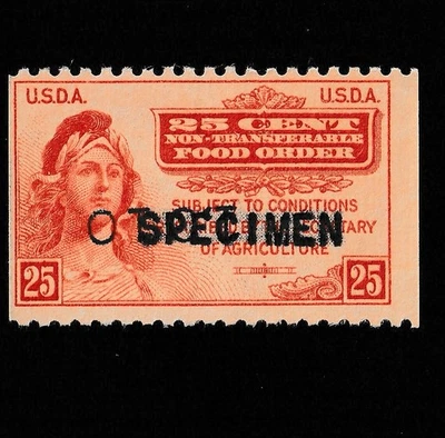 FOOD STAMP COUPON USDA TOKEN  stamp  ONE 25c ORANGE SPECIMEN - Image 1 of 4