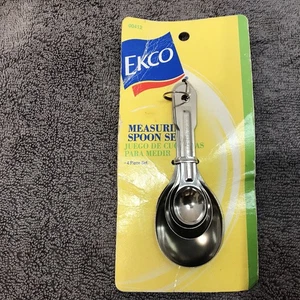 EKCO Set Cucchiai Misuratori Vintage 2001 Acciaio Inox 4pz -Confezione Originale - Foto 1 di 4