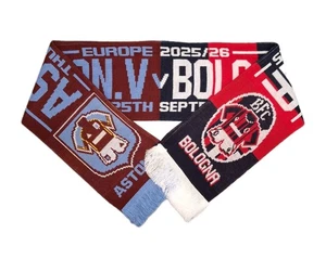 Aston Villa v Bologna 25th September 2025 Villa Park Europa League Match Scarf - Picture 1 of 7