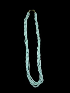 Collar de cuentas pequeñas blanco multihilo vintage firmado NAPIER 5 hilos 23" moda - Imagen 1 de 3