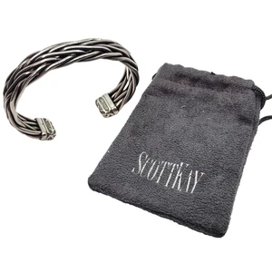 Scott Kay Heavy Woven Cuff Bracelet Designer Sterling Silver Mens 7.5 Large - Picture 1 of 13