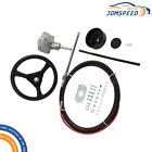Boat Rotary Steering System Outboard Kit With 13.5" Wheel+14' Steering Cable