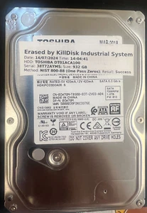 Toshiba 1000GB Internal 7200RPM 3.5" (DT01ACA100) HDD - Picture 1 of 1
