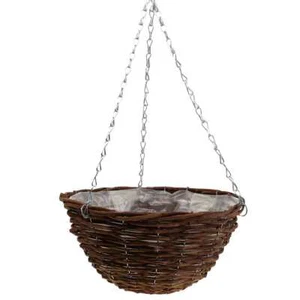 Blumenampel Braun Pflanzkorb Hängekorb Ø34cm Dekokorb - Bild 1 von 3