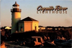 Postcard Coquille River Lighthouse Bandon By The Sea Oregon OR 6x4 SEE Crease - Picture 1 of 2