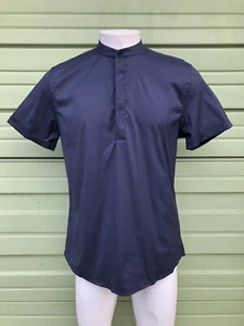 Camisa ZARA HOMBRE Azul Marino Cuello Mandarín Manga Corta Cool Comfort XS 3642XS Slim - Imagen 1 de 8