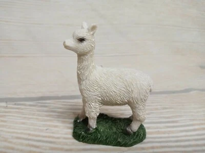 Новый! Мини 3» белый ЛАМА фигурка декор стола ярус лоток смолы ферма ранчо драма - Изображение 1 из 4