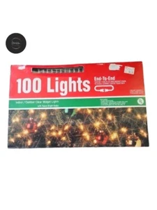 CHRISTMAS LIGHTS Vintage 100 Super Bright End-to-End Light Set NIB - Picture 1 of 9