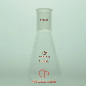 Lab Glass 100mL Erlenmeyer Flask Heavy Wall with 24/40 Standard Taper Joint - Picture 1 of 1