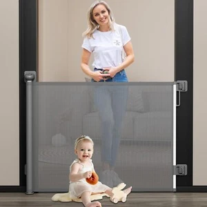 Cancelletto per Bambini per Scale Senza Trapano, Cancelli per Bambini Retrattili Senza Punzoni Si Estende - Foto 1 di 29