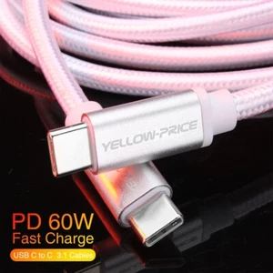 USB 3.1 Type C to C Fast Charger Data Sync Charging Cord for iPad Pro 11"/ 12.9" - Picture 1 of 15