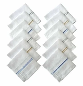 Cotton Premium Collection Handkerchiefs Hanky For Men Pack of 12 XXL Size Q580 - Picture 1 of 7