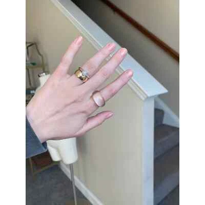 Clear chunky bubble acrylic ring, size 7.5 Foto 1 de 4