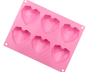 Valentines Day Mold, Diamond Heart Mold, Hot Cocoa Bomb Mold, Chocolate Mold, - Picture 1 of 3