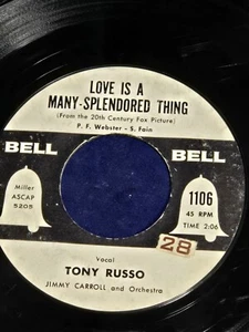 Tony Russo ~ Love Is A Many Splendored Thing / Autumn Leaves ~ 45 RPM  - Imagen 1 de 6