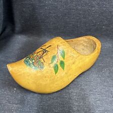 Vintage Holland Dutch Wooden Shoe Hand Painted Decorative Clog Souvenir