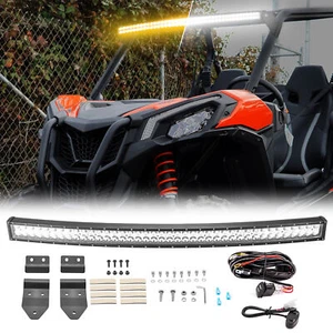 Amber/White 42" Light Bar Roof Mount Wire Kit Fit Can-am Commander 700 1000R Max - Picture 1 of 11