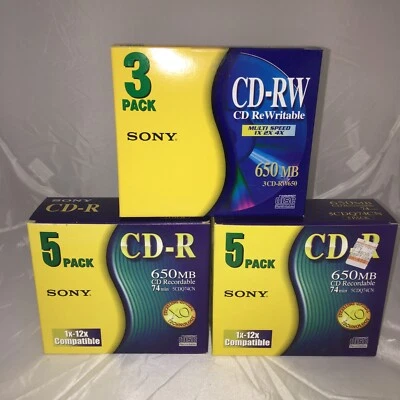 Sony CD-R 650MB 74min Sealed 10-Pack Storage Case/ 5- Pack Maxell CD-R 700MB - Image 1 of 2