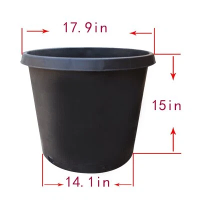 Labwork Heavy Duty 1/2/3/5/7/10/15 Gallon Plastic Nursery Pots Plant Flower Pots - Image 1 of 4