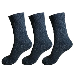 3pair Mens Heavy Duty Thick Winter Thermal Warm Hiking Knit Crew Wool Boot Socks - Picture 1 of 23