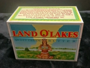 Vintage Land O Lakes Butter Metal Recipe Tin Box with Orginal With Recipes - Picture 1 of 13