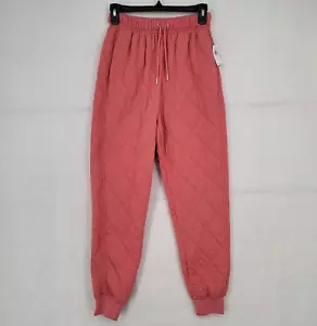 Old Navy Pants Womens XS Coral NEW Quilted Jogger Ankle Athleisure Sports - Picture 1 of 9