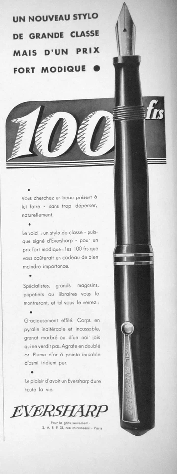AD PRINT Original 1932 Pluma EverSharp Clip Oro Relleno Pluma Oro Foto 1 de 1