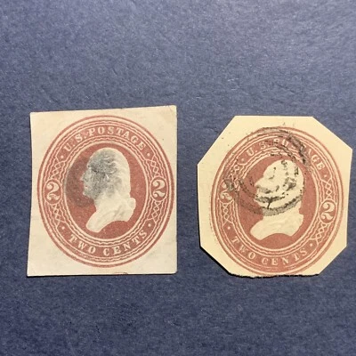 1884 US Stamp, 2c Brown Washington Early Cut Square #U277 - Image 1 of 2