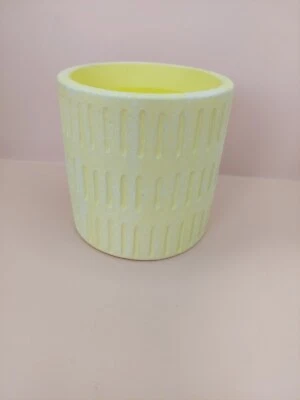 Candlelight Yellow Ceramic Embossed Citronella Candle 360g - Image 1 of 4