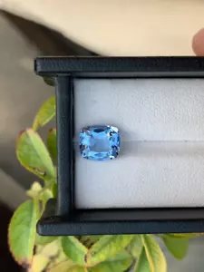 Aquamarine Loose Gemstone, Perfect Cushion Cut, Beautiful Santa Maria Blue Color - Picture 1 of 8