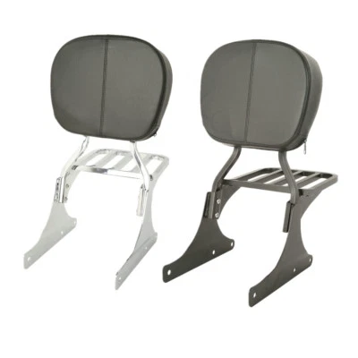 Portaequipajes Sissy Bar Respaldo Apto para Harley Softail FatBoy FLSTF Cromo/Negro Foto 1 de 4