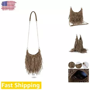 Bohemian Fringe Tassel Crossbody Bag - Stylish Shoulder Carryall for Women - Picture 1 of 8
