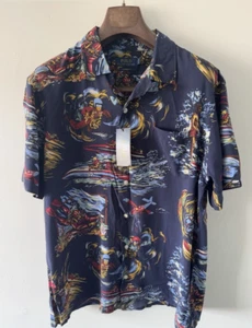 £179 Polo Ralph Lauren Men's Floral Short Sleeves Summer Camp Shirt Blue Multi - Picture 1 of 11