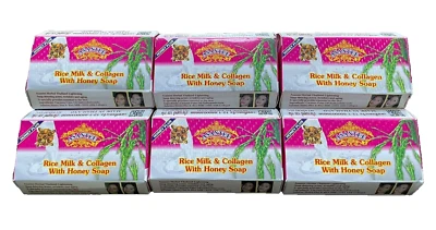 Asantee Rice Milk Soap AHA Collagen Herbal Soap 6 x 125g bars