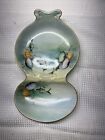 T & V Limoges Divided Oyster Seafood Dish Sea Shell And Fish Hand Painted