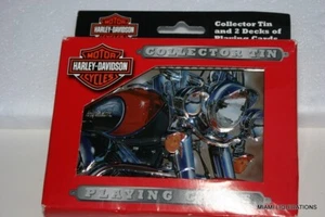 Harley Davidson Motor Cycle 2 baraja de cartas coleccionista hojalata bicicleta 780-M2-6 - Imagen 1 de 4