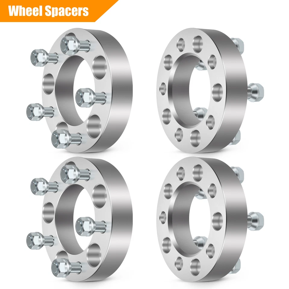 4 Pcs 1.25" 5x4.75 Wheel Spacers Silver For Chevrolet Corvette S10 GMC S15 6.2L - Image 1 of 4