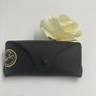 Ray Ban Black Soft Grain Leather Like Case With Gold Stamp - Case Only