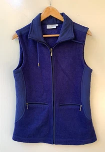 Sundays Size 10 Womens Navy Blue Wool Zippered Vest Jacket Winter Warm - Picture 1 of 13