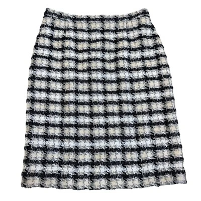 Falda lápiz a cuadros Escada Tweed Boucle talla estimada 42 12 oficina carrera trabajo Foto 1 de 4