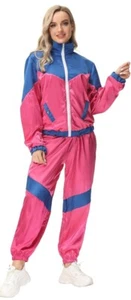 Windbreaker Set Damen Trainingsanzug Kostüm ColorBlock 2tlg Jacke Hose XL X-Large - Bild 1 von 2