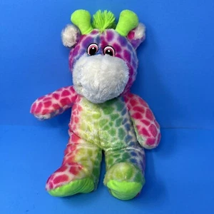 Kellytoy Rainbow Giraffe Plush Stuffed Animal Zoo 15in. Toy 2017 Neon Multicolor - Picture 1 of 22